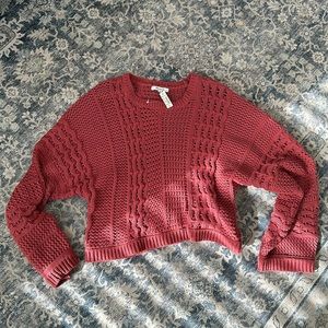 Madewell Crop Red Sweater